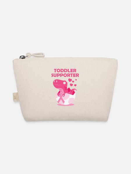 Toddler Pendant T-Rex Breast Cancer Month - Organic Pouch - nature - Front