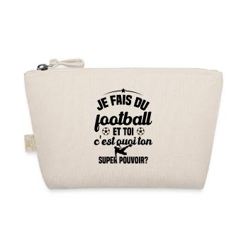 Humour cadeau foot / Je fais du football - Trousse biologique - nature - Devant