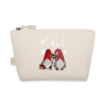Gnome Christmas Elves with Snowflakes - Organic Pouch - nature - Front