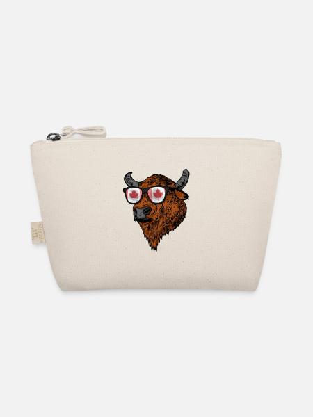 Büffel Geschenk Urlaub Kanada Flagge Kanada - Bio-Täschchen - Natur - Vorne