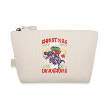 Dino Boy Boy Children Christmas Love Dinosaurs - Organic Pouch - nature - Front