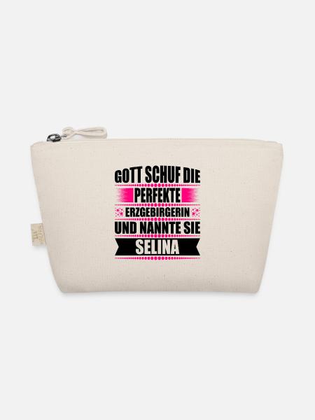 Erzgebirge Frau Namen Sachsen Selina - Bio-Täschchen - Natur - Vorne