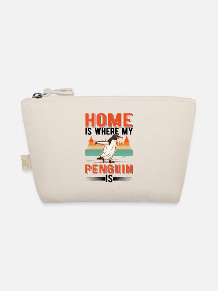 Zuhause ist wo mein Pinguin ist - Bio-Täschchen - Natur