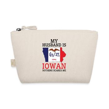 Nothing Scares Me Iowan Husband Iowa - Organic Pouch - nature - Front