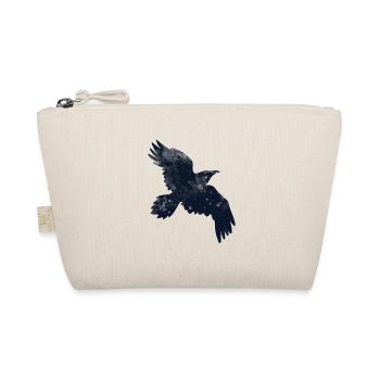 Retro Crow Flying Raven Distressed Flying Bird - Organic Pouch - nature - Front