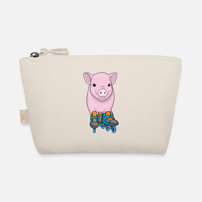 Schwein Inline skating Rollschuhe Bio-Täschchen