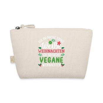 Ich brauche keine weiße Weihnachten, vegan - Bio-Täschchen - Natur - Vorne