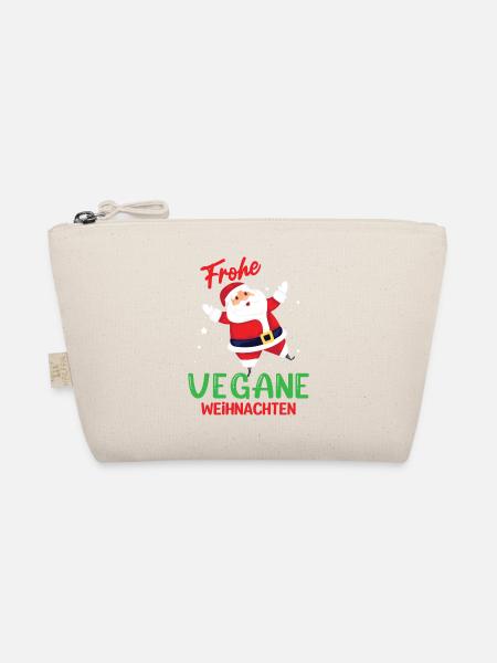 Frohe vegane Weihnachten - Bio-Täschchen - Natur
