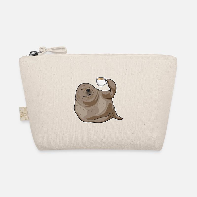 Seehund Tasse Kaffee Bio-Täschchen