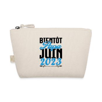 Cadeau Annonce grossesse. bientôt Papa Juin 2023. - Trousse biologique - nature - Devant