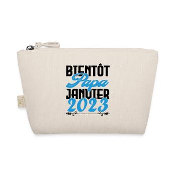 Cadeau Annonce grossesse bientôt Papa Janvier 2023 - Trousse biologique - nature - Devant