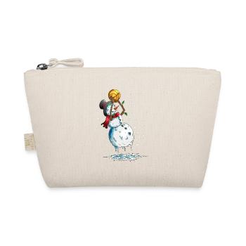 Snowman Basketball Basketball in the snow - Organic Pouch - nature - Front
