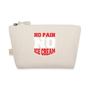 No Pain No Ice Cream Fitness Funny Gym Saying Card - Bio-Täschchen - Natur - Vorne