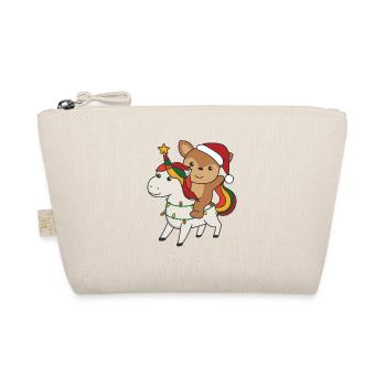 Weihnachts Einhorn Reh frohe Weihnachten Einhorn - Bio-Täschchen - Natur - Vorne