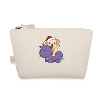 Weihnachts Hippo Labrador frohe Weihnachten Hunde - Bio-Täschchen - Natur - Vorne