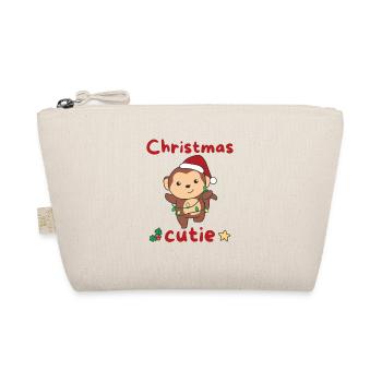 Affe Weihnachten Affen Christmas Cutie - Bio-Täschchen - Natur - Vorne