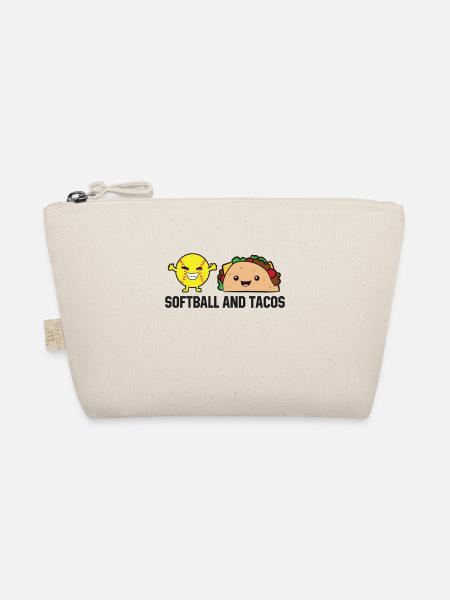 Softball And Tacos Funny Softball Tacos - Organic Pouch - nature - Front