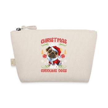Dog Pug Animal Love Noël, l’amour et les chiens - Trousse biologique - nature - Devant
