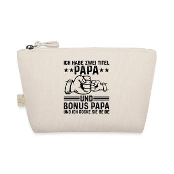 Vatertag Papa - Ich Habe Zwei Titel Papa Und Bonus - Bio-Täschchen - Natur - Vorne