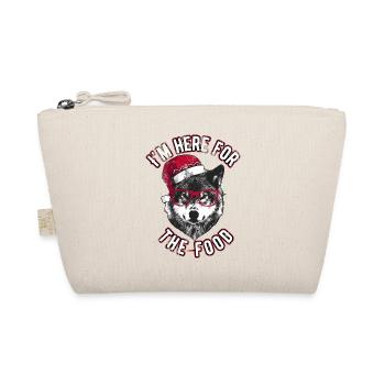 I'm here for the food - Grumpy Christmas Wolf - Organic Pouch - nature - Front
