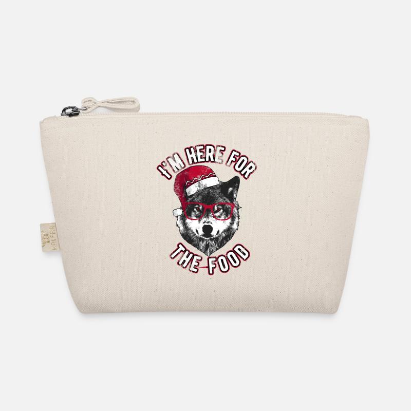 Ich bin wegen des Essens hier - Grumpy Christmas Wolf Bio-Täschchen