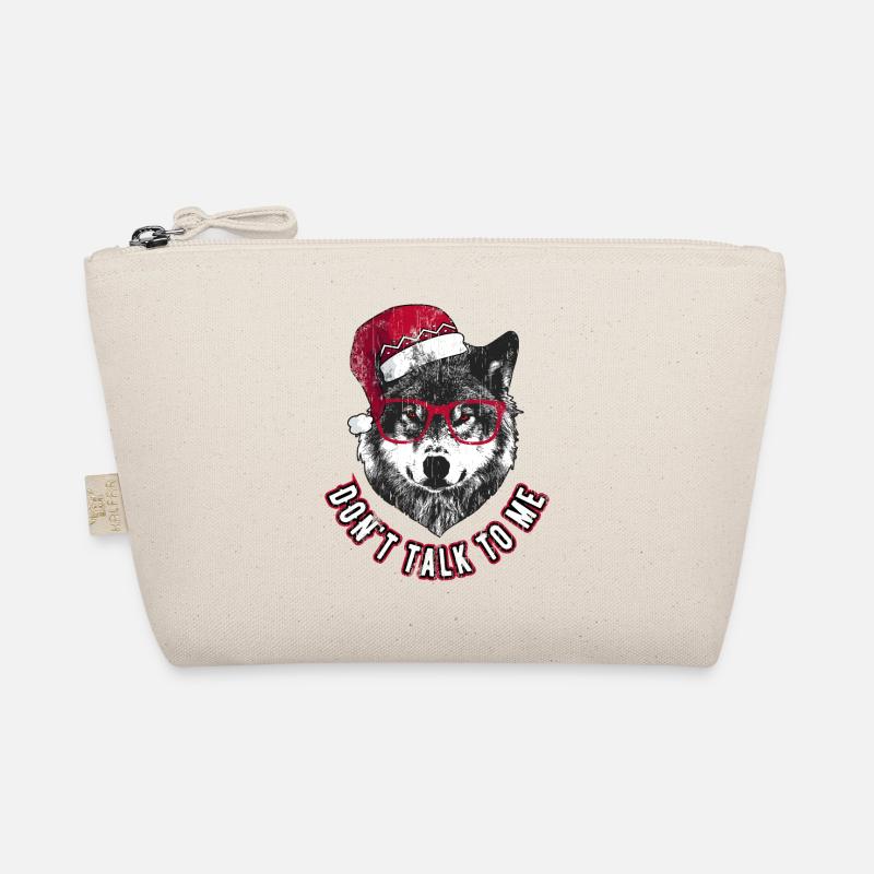 Ne me parle pas - Grumpy Christmas Wolf Trousse biologique