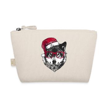 Grumpy Christmas Wolf - Organic Pouch - nature - Front