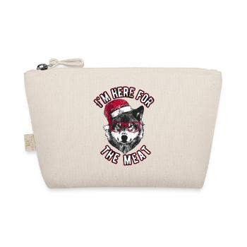 I'm here for the meat - Grumpy Christmas Wolf - Organic Pouch - nature - Front