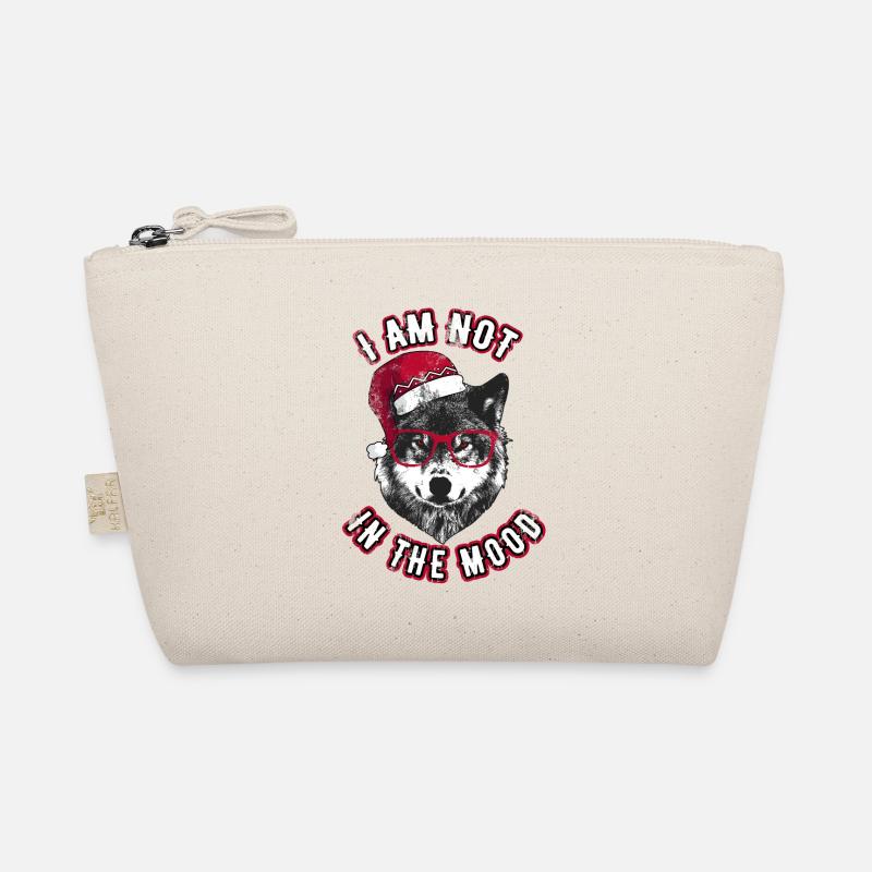 Ich bin nicht in der Stimmung - Grumpy Christmas Wolf Bio-Täschchen