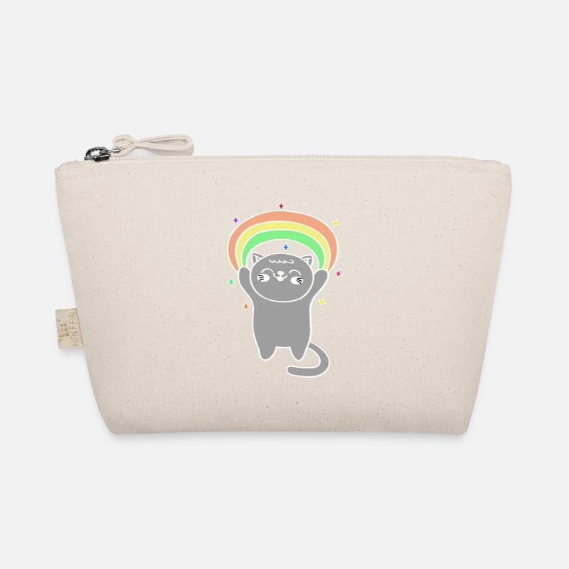 Katzen Regenbogen Weihnachtsoutfit - Bio-Täschchen - Natur