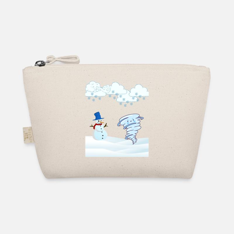cute winter snowman and wind - Organic Pouch - nature