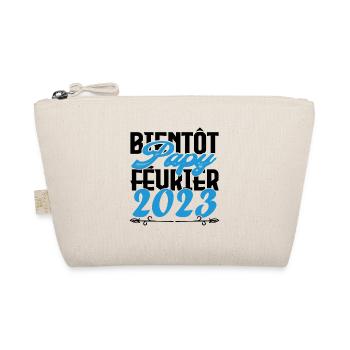 Cadeau Annonce grossesse bientôt Papy Février 2023 - Trousse biologique - nature - Devant