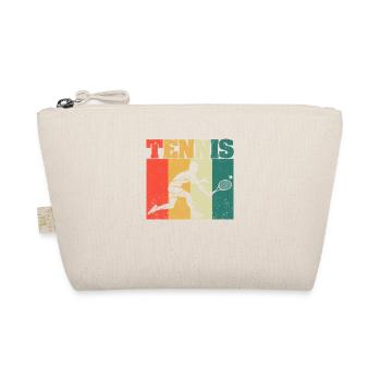 Tennis Silhouette Retro Vintage Spieler Trainer - Bio-Täschchen - Natur - Vorne