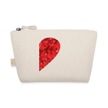 Partnerlook Herz als Geschenkidee - Bio-Täschchen - Natur - Vorne