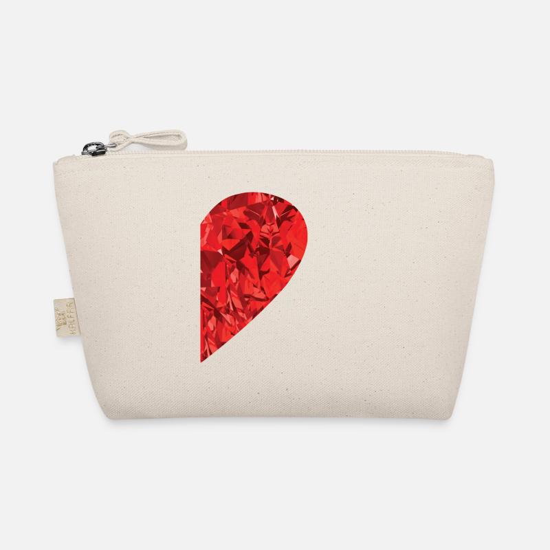 Partnerlook Herz als Geschenkidee - Bio-Täschchen - Natur