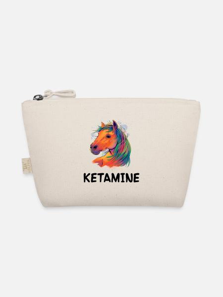 Ketamine Horse Riding Girl Who Loves Pony - Organic Pouch - nature - Front