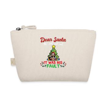Dear Santa It Was His Fault Siblings Matching Xmas - Bio-Täschchen - Natur - Vorne