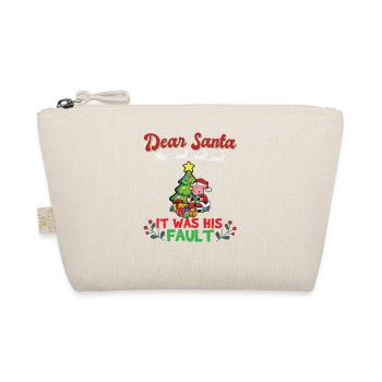 Dear Santa It Was His Fault Siblings Matching Xmas - Bio-Täschchen - Natur - Vorne