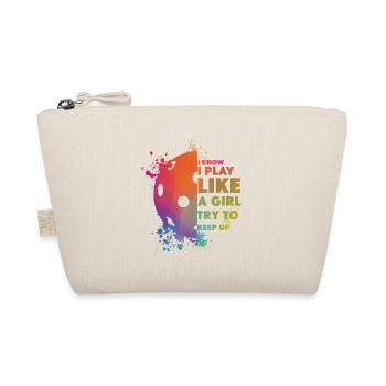Pickleball Girl Ladies Watercolor - Bio-Täschchen - Natur - Vorne