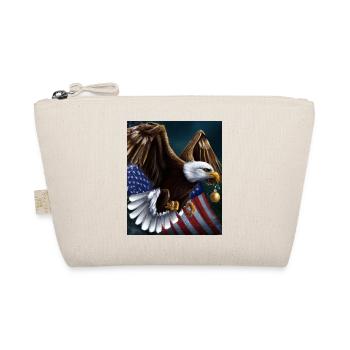 American Christmas White-tailed Eagle with US Flag - Organic Pouch - nature - Front