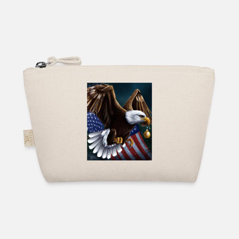 American Christmas White-tailed Eagle with US Flag Organic Pouch