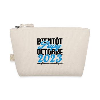 Cadeau Annonce grossesse bientôt Papy Octobre 2023 - Trousse biologique - nature - Devant