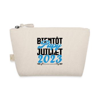 Cadeau Annonce grossesse bientôt Papy Juillet 2023 - Trousse biologique - nature - Devant