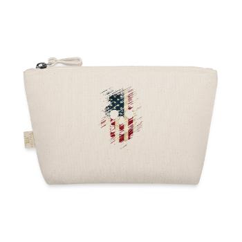 Colorful Skull Cool Skull with USA Flag - Organic Pouch - nature - Front
