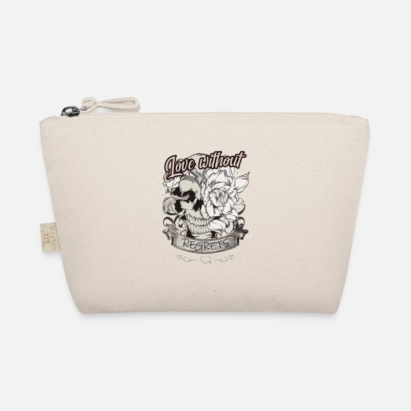Love without remorse Skull with rose gift Organic Pouch