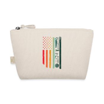Amerikanische Flagge Holzbearbeitung Zimmermann Holzbearbeitung - Bio-Täschchen - Natur - Vorne