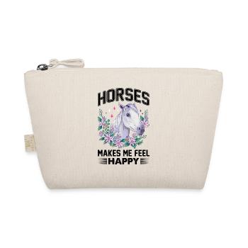 Les chevaux me rendent heureux Fleur Blanche - Trousse biologique - nature - Devant