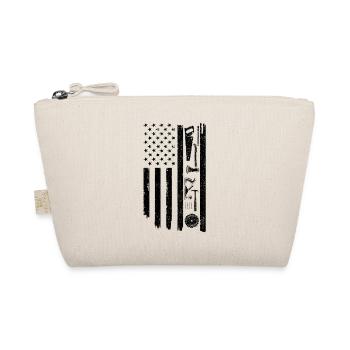 Amerikanische Flagge Holzbearbeitung Zimmermann Holzschreinerei - Bio-Täschchen - Natur - Vorne