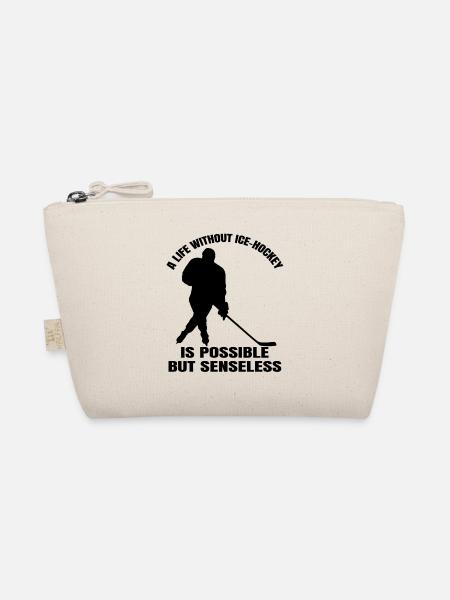 Eishockeyteam Eishockey Wintersport Geschenk - Bio-Täschchen - Natur - Vorne