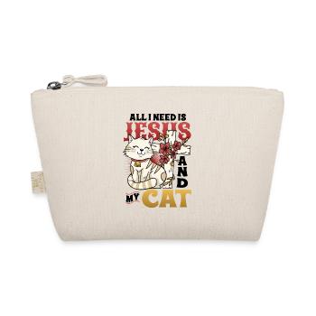 All I need is Jesus and my cat - Organic Pouch - nature - Front